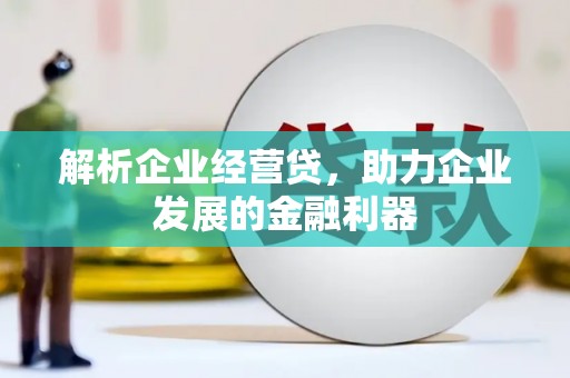 杭州解析企业经营贷，助力企业发展的金融利器