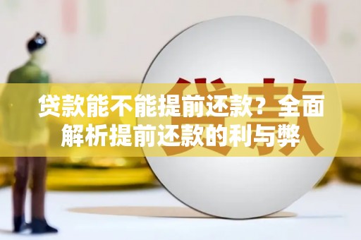 武江贷款能不能提前还款？全面解析提前还款的利与弊