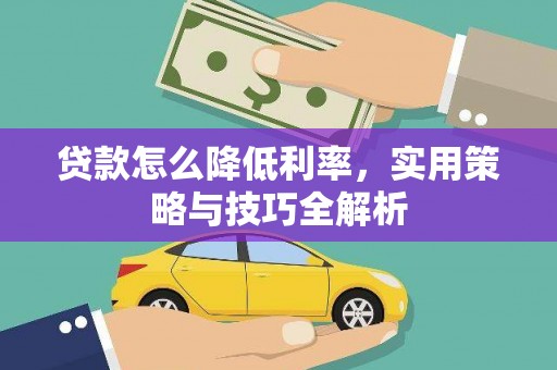 阳春贷款怎么降低利率，实用策略与技巧全解析
