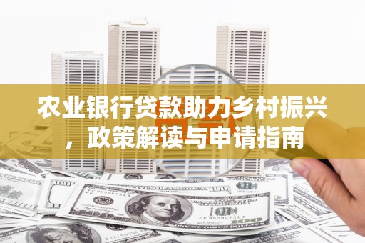 新蔡农业银行贷款助力乡村振兴，政策解读与申请指南