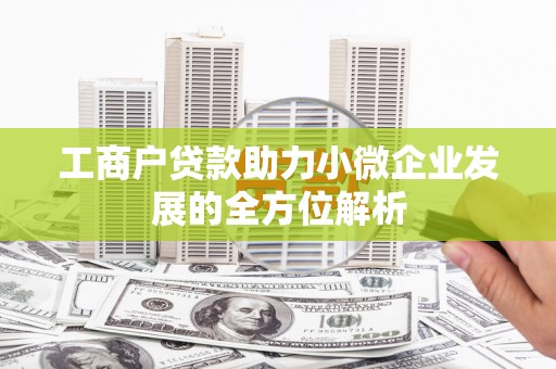 胶州工商户贷款助力小微企业发展的全方位解析