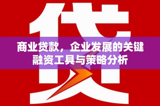 秀峰商业贷款，企业发展的关键融资工具与策略分析