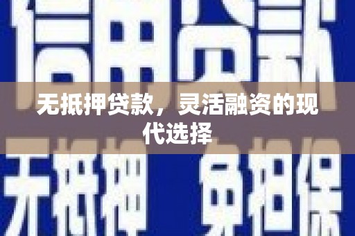 柳河无抵押贷款，灵活融资的现代选择