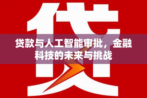 久治贷款与人工智能审批，金融科技的未来与挑战